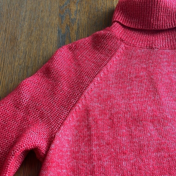 LOFT Red Turtleneck Sweater with Long Dolman Sleeves and Relaxed Fit Size M - Picture 4 of 12
